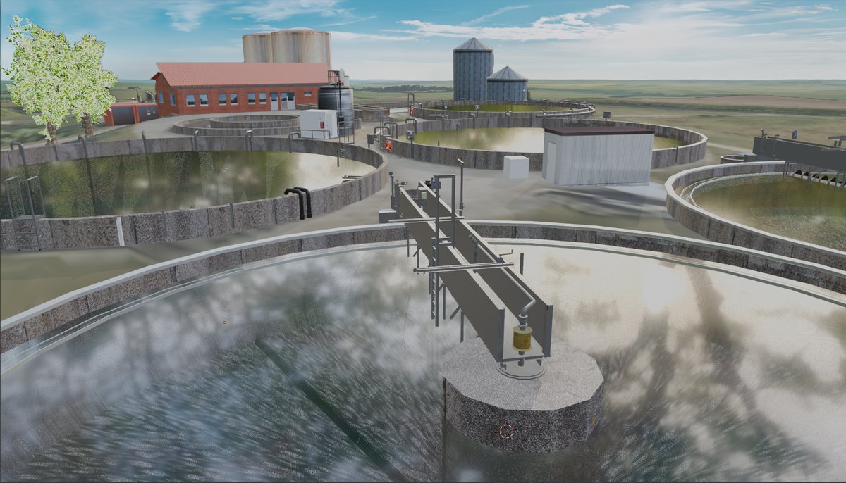 Screenshot des interaktiven 3D-Spiels der Kläranlage