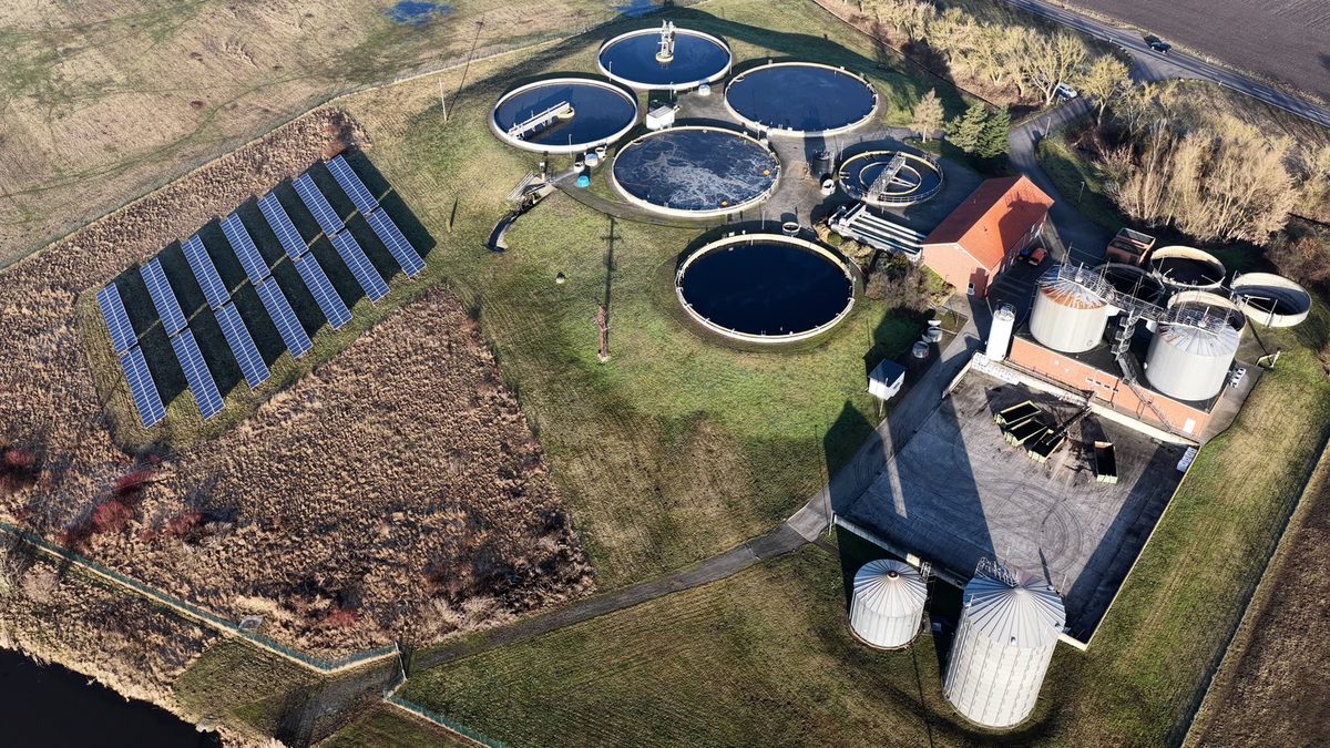 Luftbild der Kläranlage Hillersleben